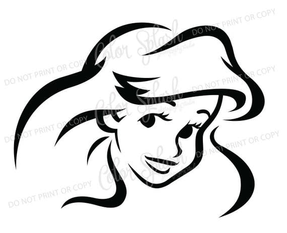 ariel little mermaid svg png eps dxf cut file cricut