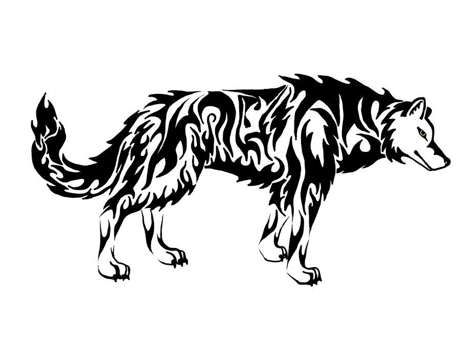 Tribal Wolf Tattoo by MegFire on DeviantArt