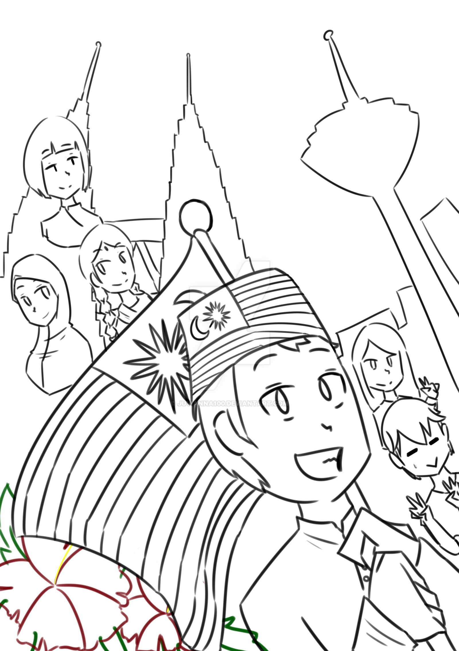 Merdeka Pictures Colouring Pages Sketch Coloring Page | Images and ...