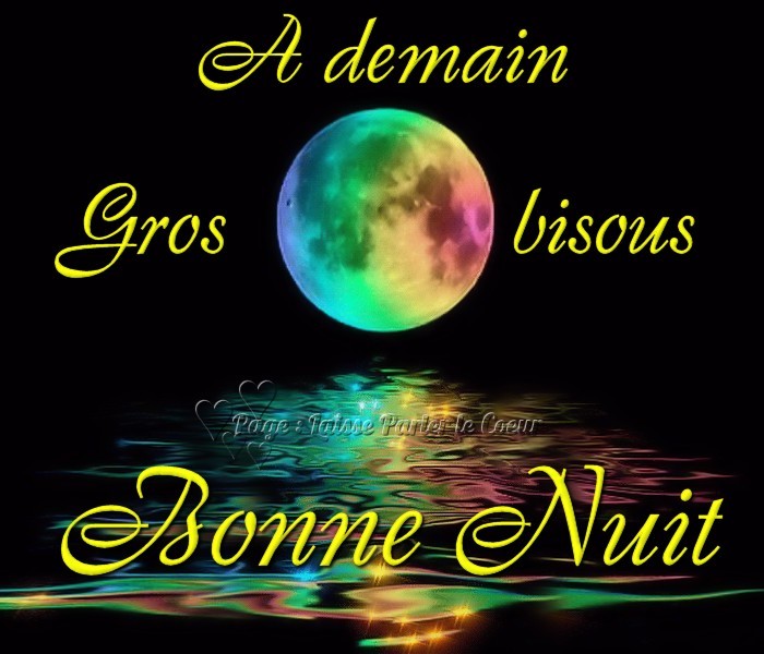 Un éclat de lune colorée illumine la nuit paisible. Doux rêves et repos bien mérité.