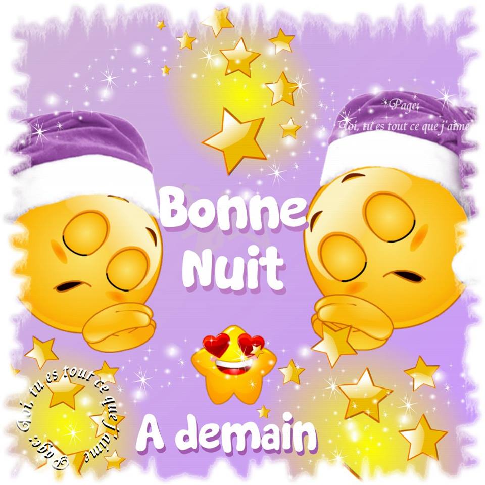 Des émojis endormis entourés d'étoiles offrent un doux message de bonne nuit.