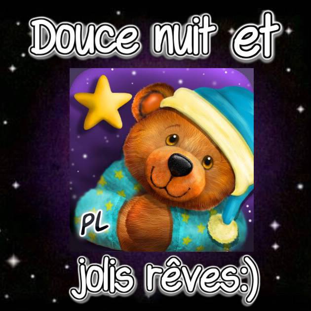 Un adorable ourson souhaite une douce nuit sous un ciel étoilé.