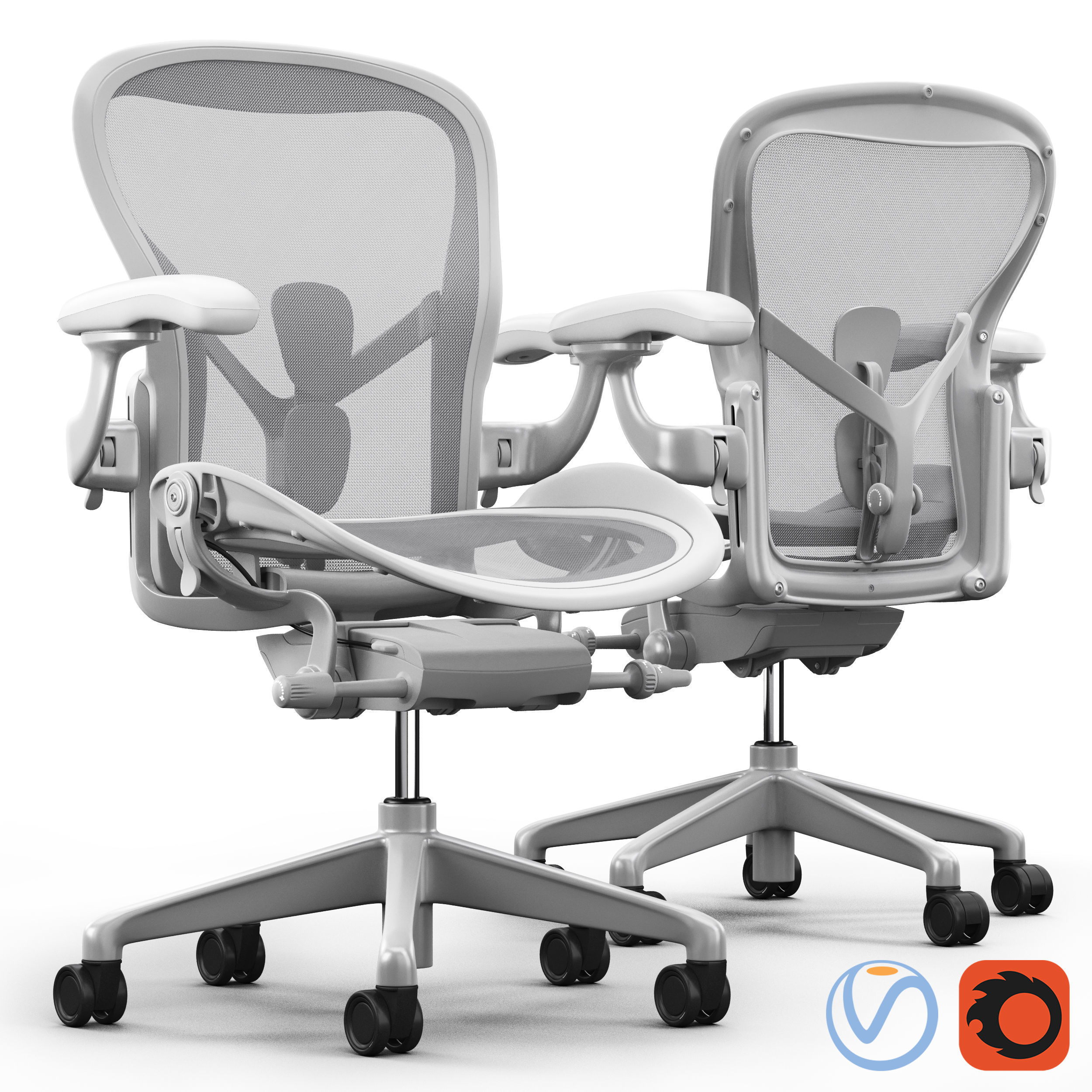 chair herman miller aeron  3d model