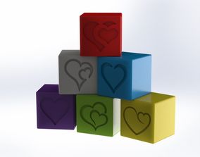 HEART CUBES VALENTINE DAY 3D model 3D printable | CGTrader