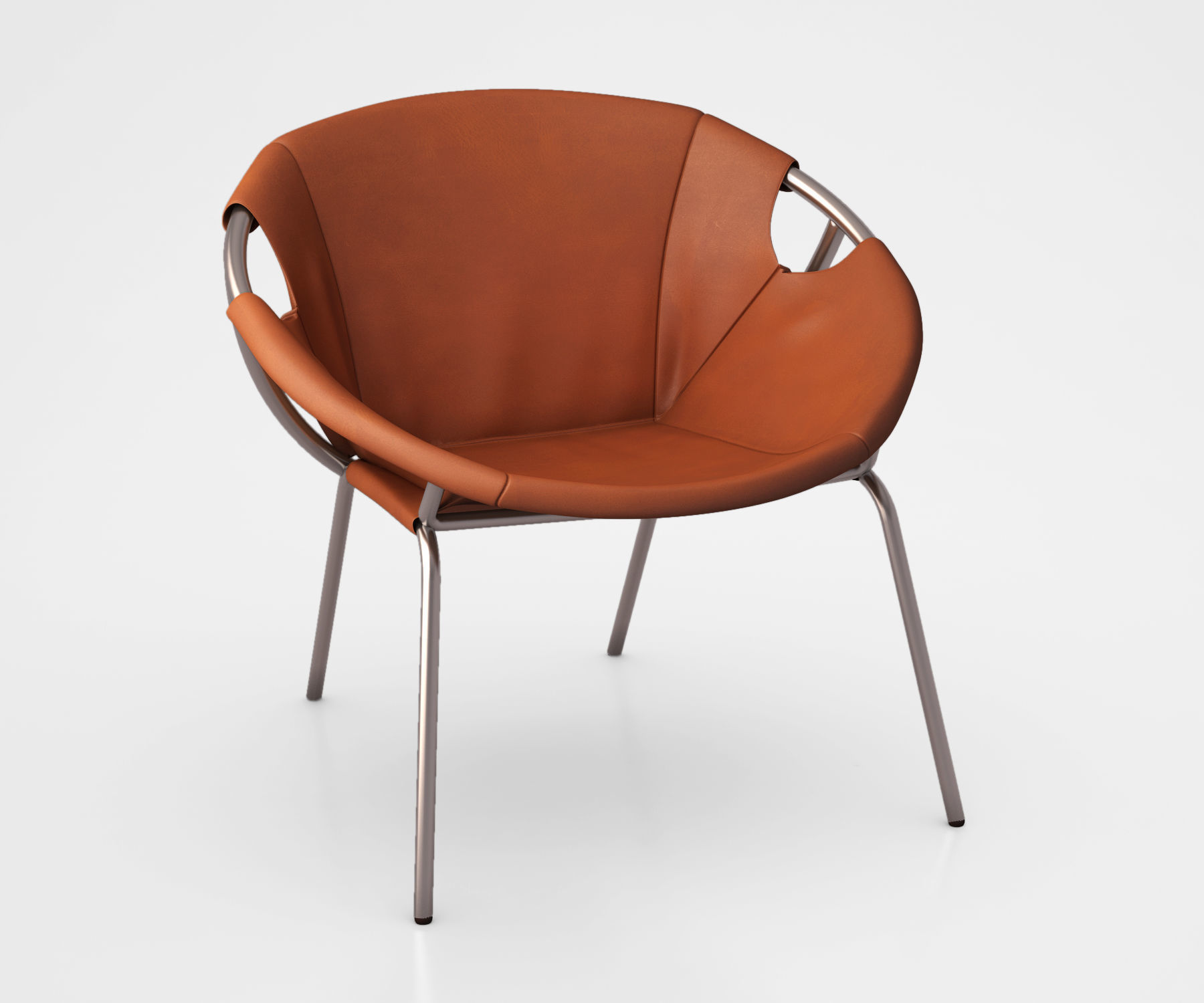 dries leather sling chairwest elm  3d model