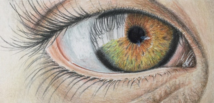 Realistic colored pencil eye drawing pencil art eye by SuayaArt