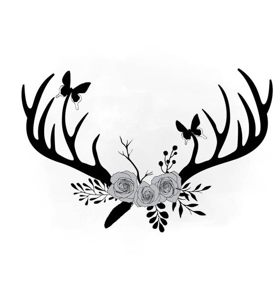 Download Floral Antlers svg clipart Antler flower SVG Boho floral