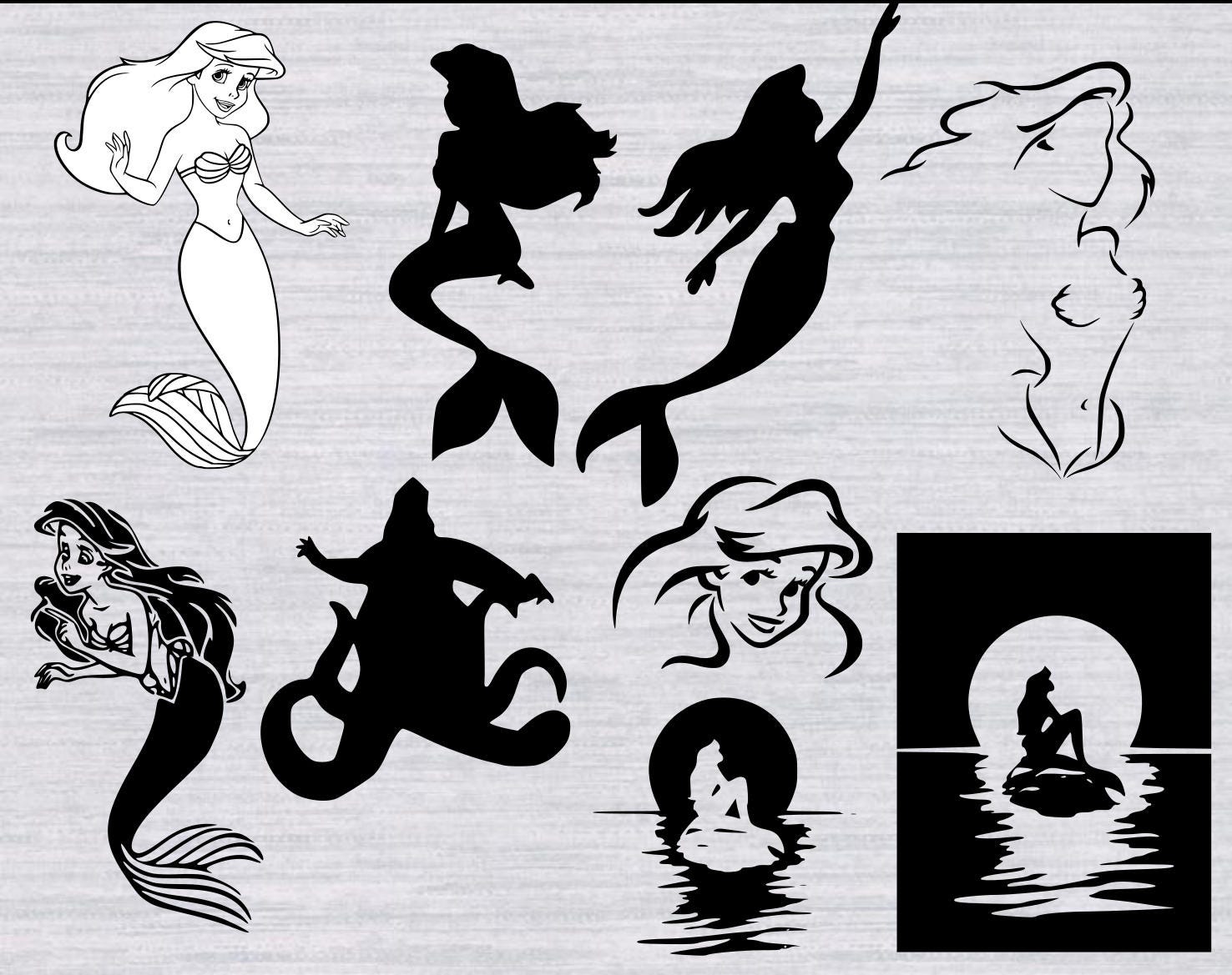 Free Free 238 Silhouette Little Mermaid Ariel Svg Free SVG PNG EPS DXF File