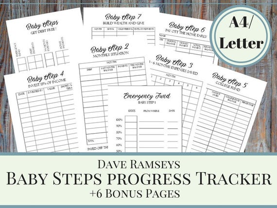 Baby Steps Progress Tracker Printable Planner Pages in A4 ans