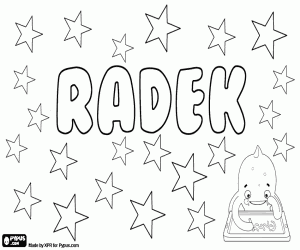 Radek, Slavic name for boy coloring page printable game