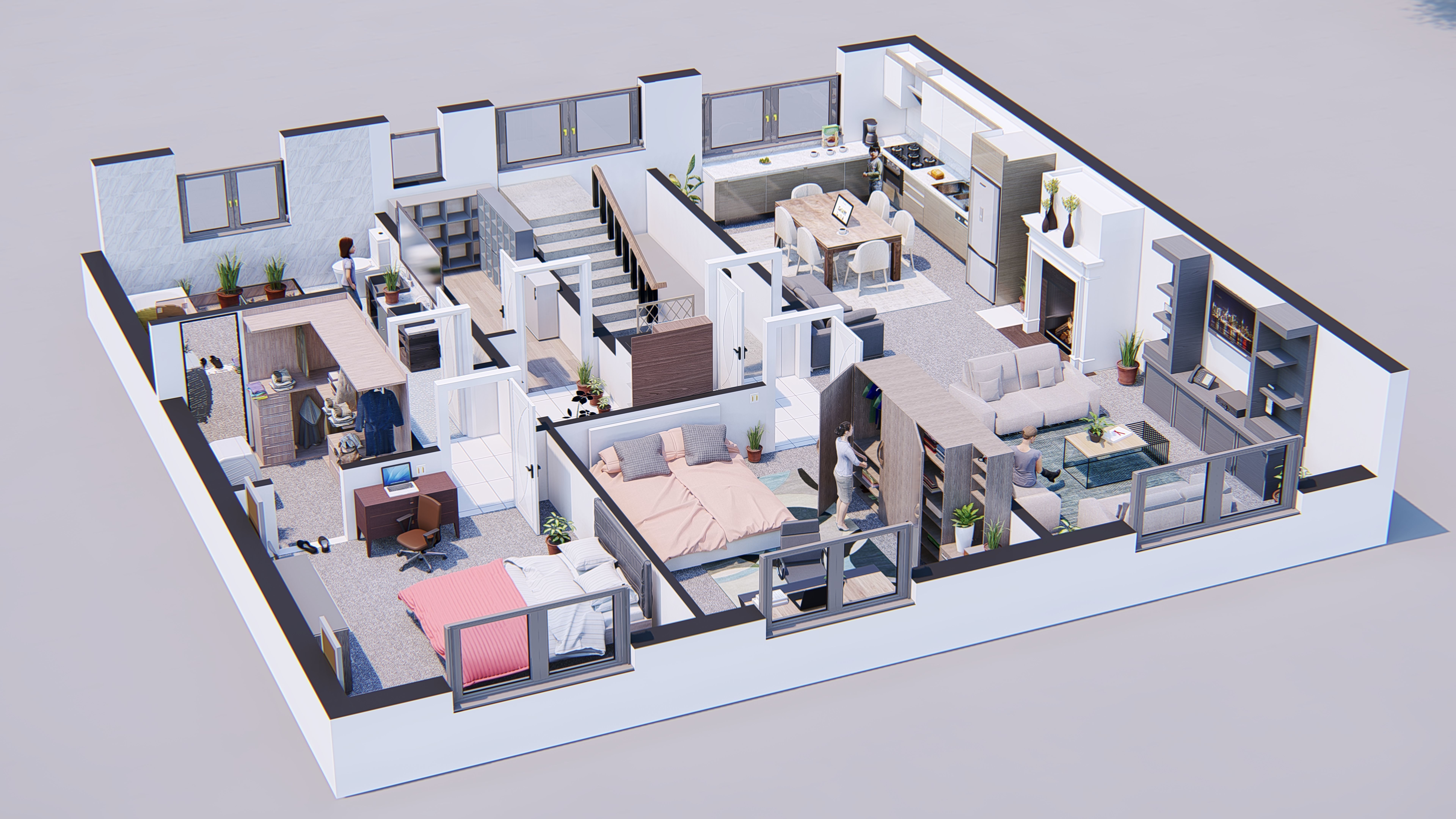 3D model lumion scene floor plan CGTrader