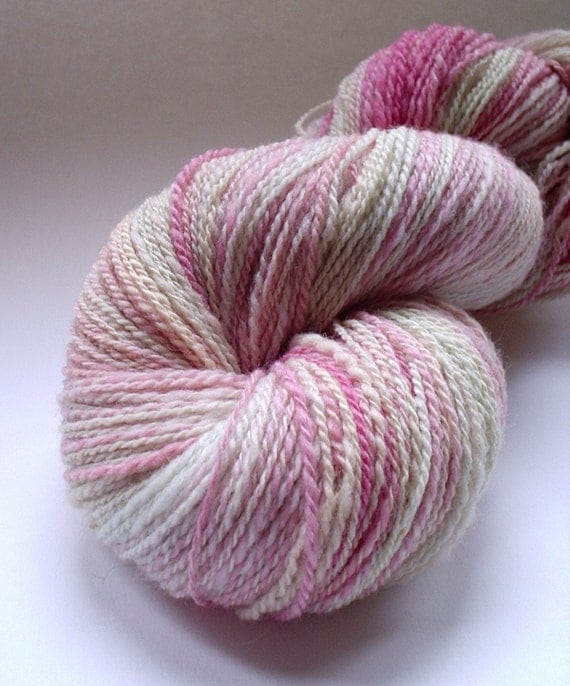 Handspun Yarn -  2Ply Polworth - First blush of a Long-Awaited Spring