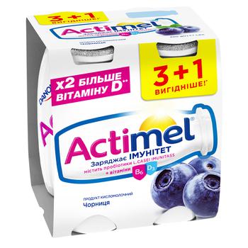 Actimel Blueberry Fermented Milk Product 1.4% 100g х 4pcs