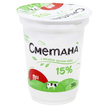 Ukrainska Zirka Sour Cream 15% 350g