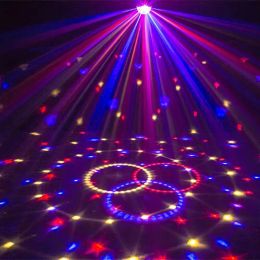 Ruota Magic Disco Ball LED PAR STROBE LIGHT PARTY NERO BLACO UV LIGHT CLUB KARAOKE GIOCO VOCE ATTIVATE 3IN1 Luci da palcoscenico