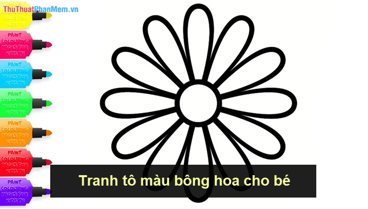 Tranh tô màu bông hoa cho bé