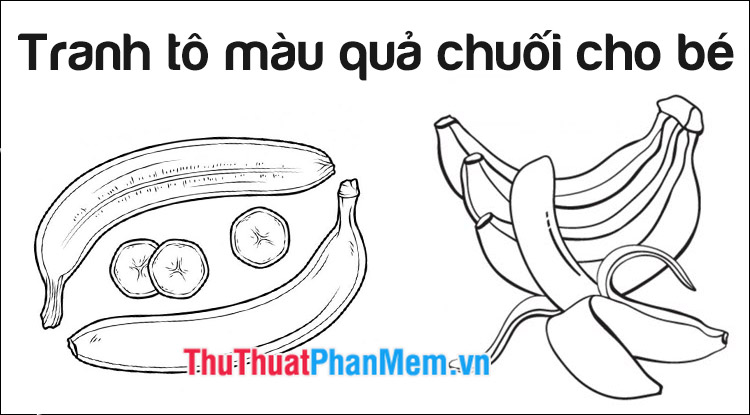 Tranh tô màu quả chuối cho bé