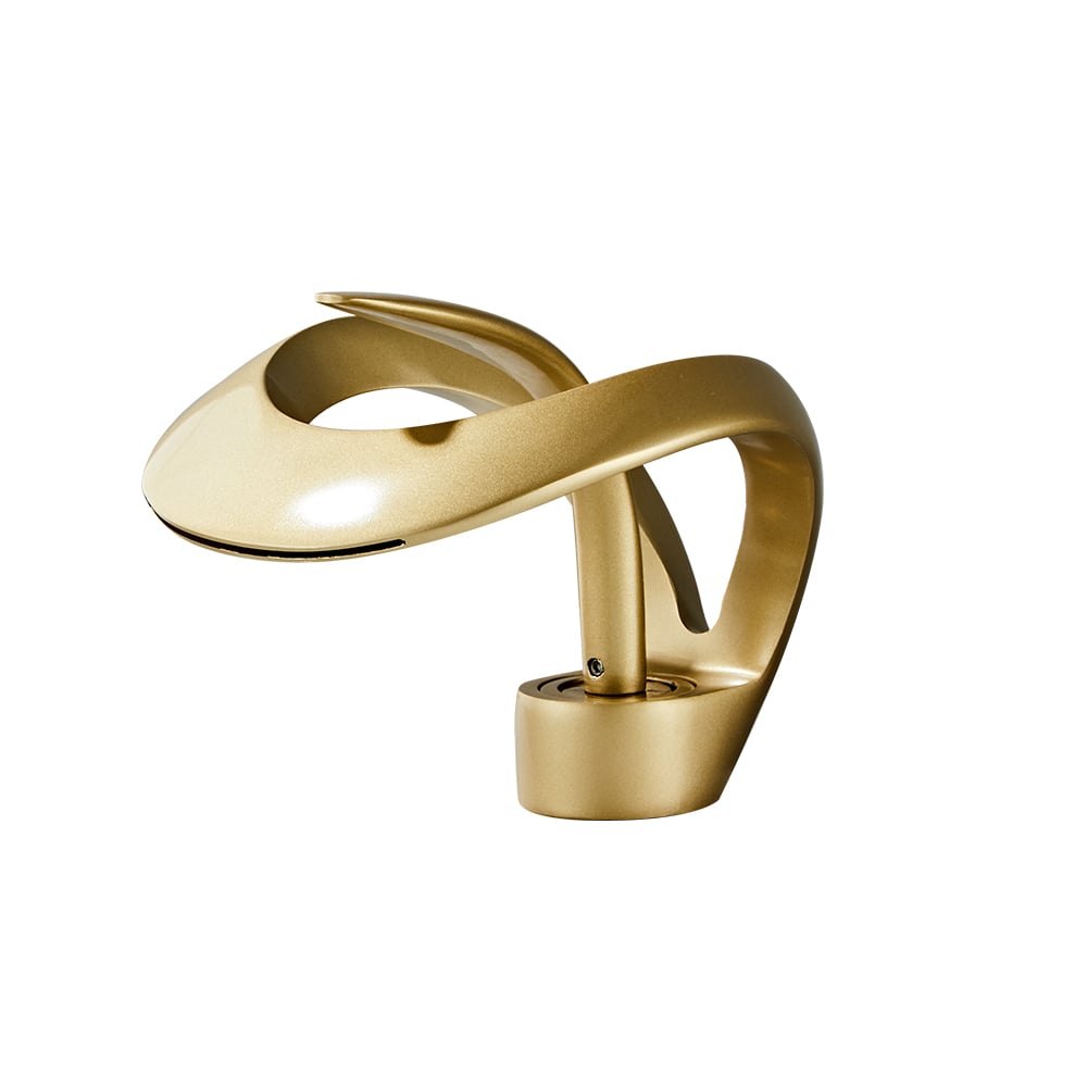 Waterfall Bathroom Sink Faucet in Gold Single Handle Solid Brass