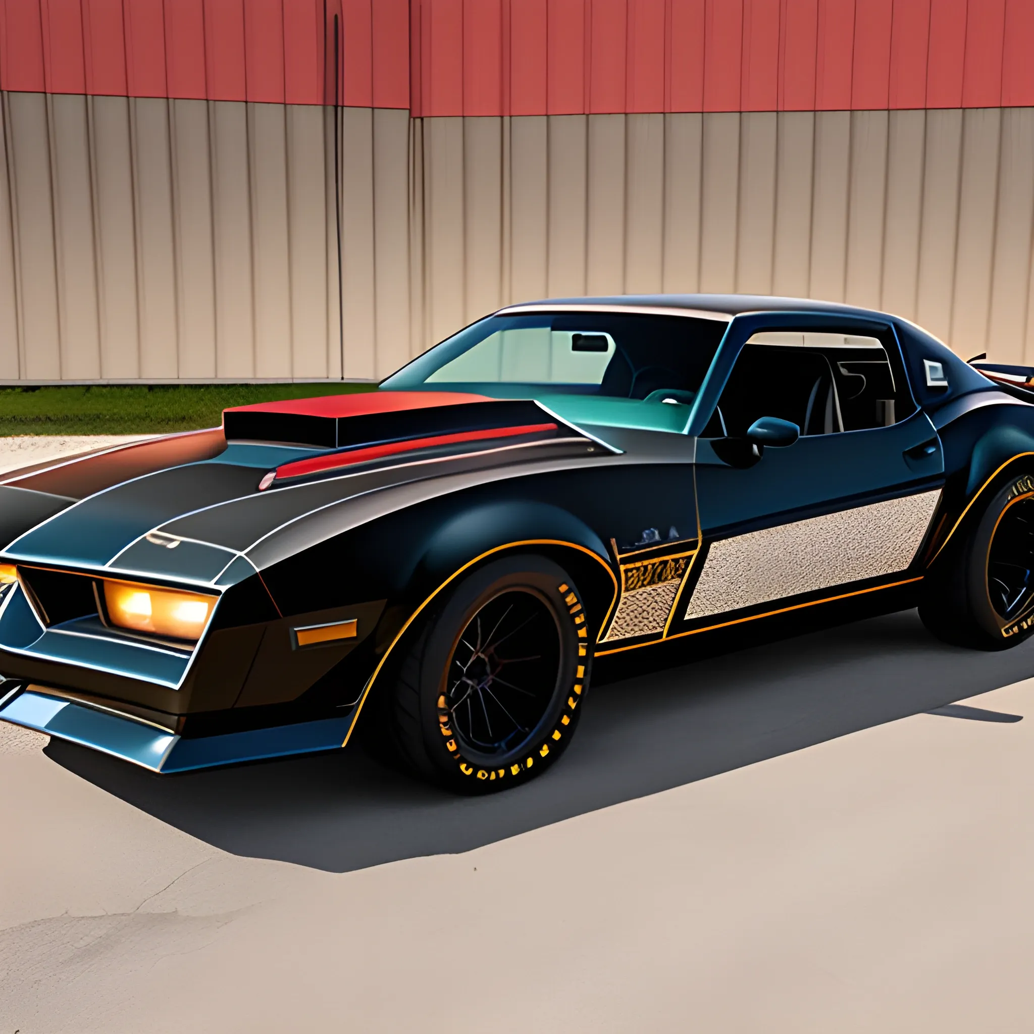 Bandit black trans am in frame 