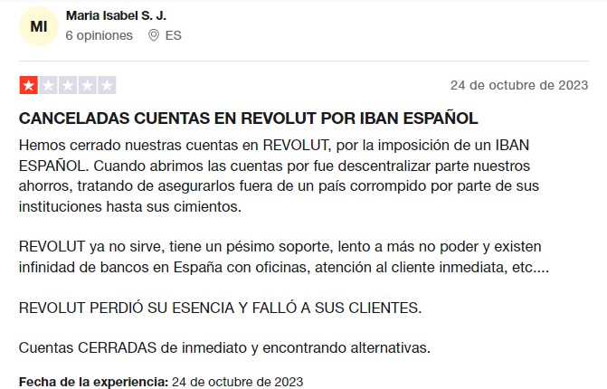 Opiniones negativas de la tarjeta Revolut