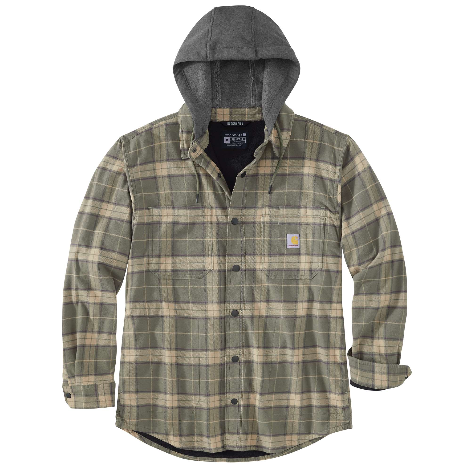 Additional thumbnail 1 of Rugged Flex® Relaxed Fit Flannel Fleece-Lined Hooded Shirt Jac