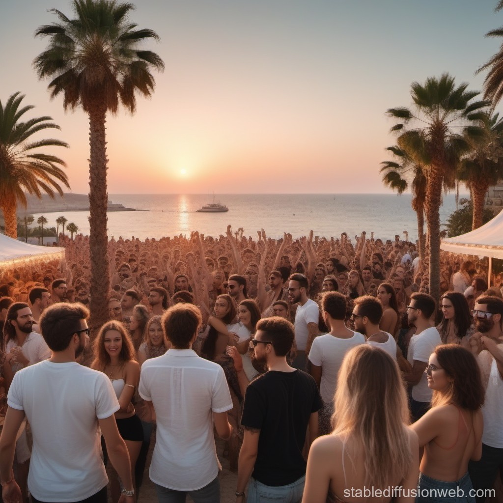 Sunset Beach Party | Stable Diffusion Online