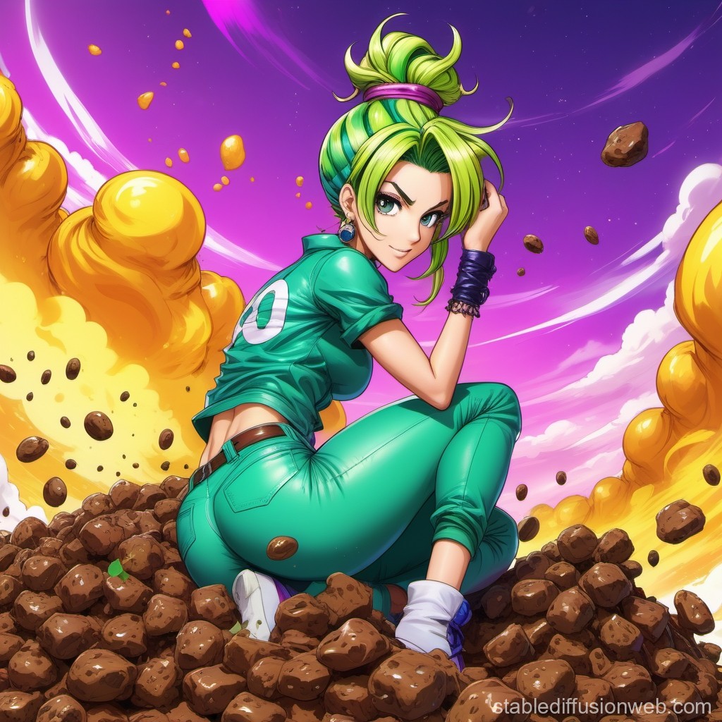 Jolyne Cujoh's Unusual Encounter in JJBA Manga Art | Stable Diffusion ...