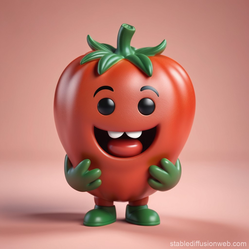 Cute Tomato Funko Pop 3d Render