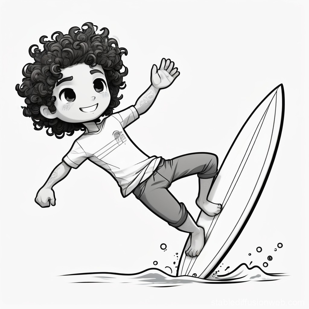 Chibi Surfer Doodle Image