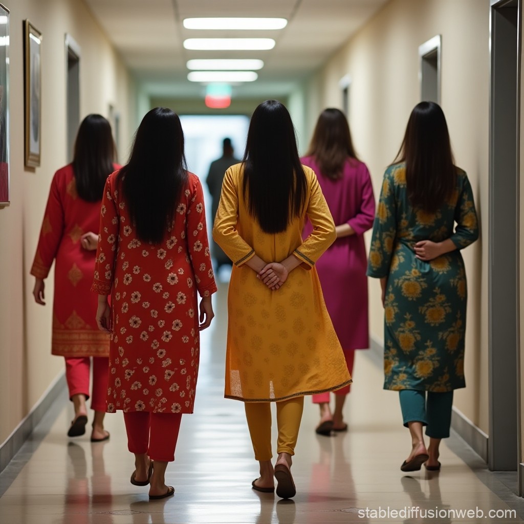 Pakistani Office Women in Colourful Kurtis