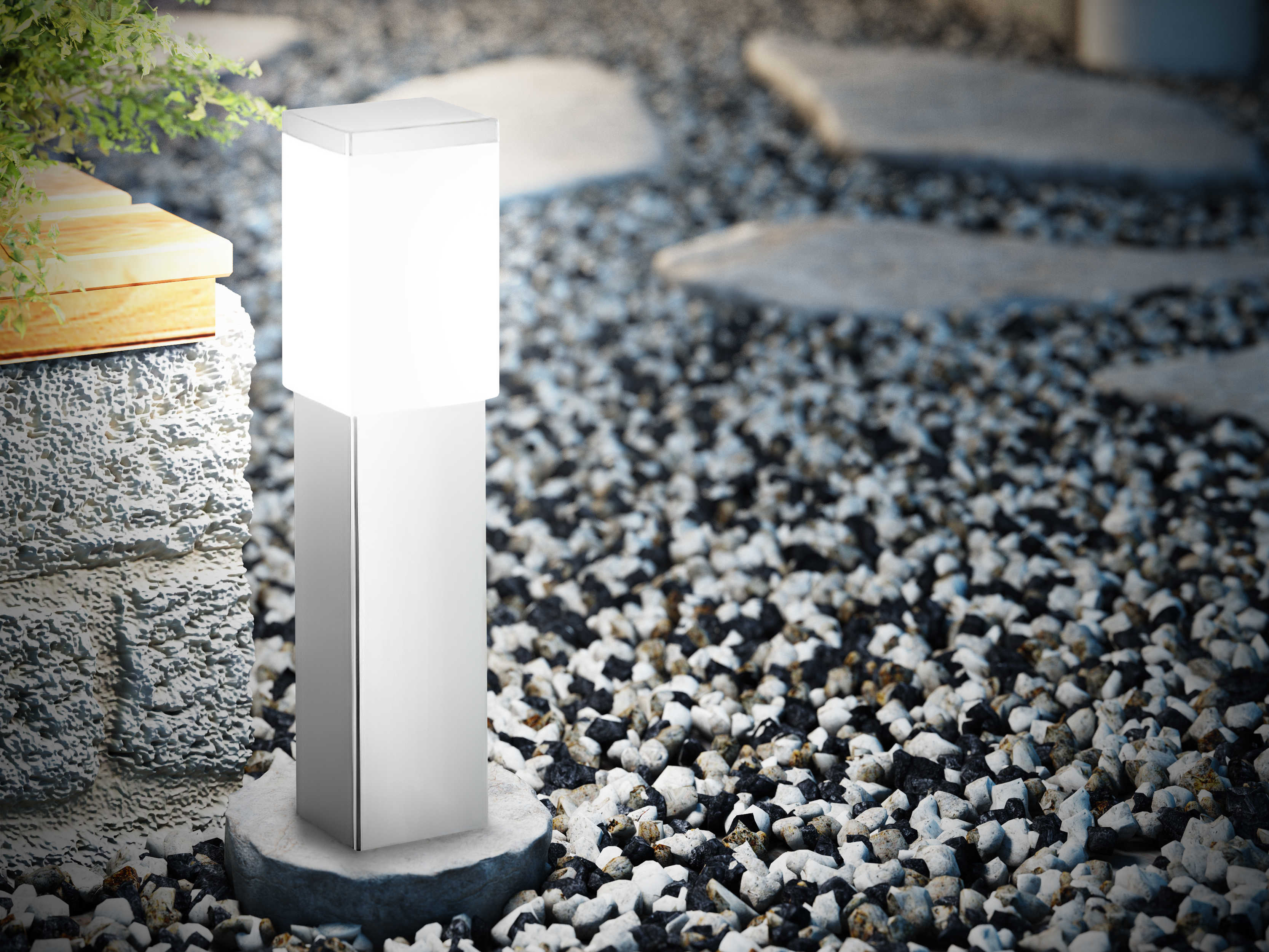 Eglo Calgary Stainless Steel Glass Outdoor Path Light | EGL86388A