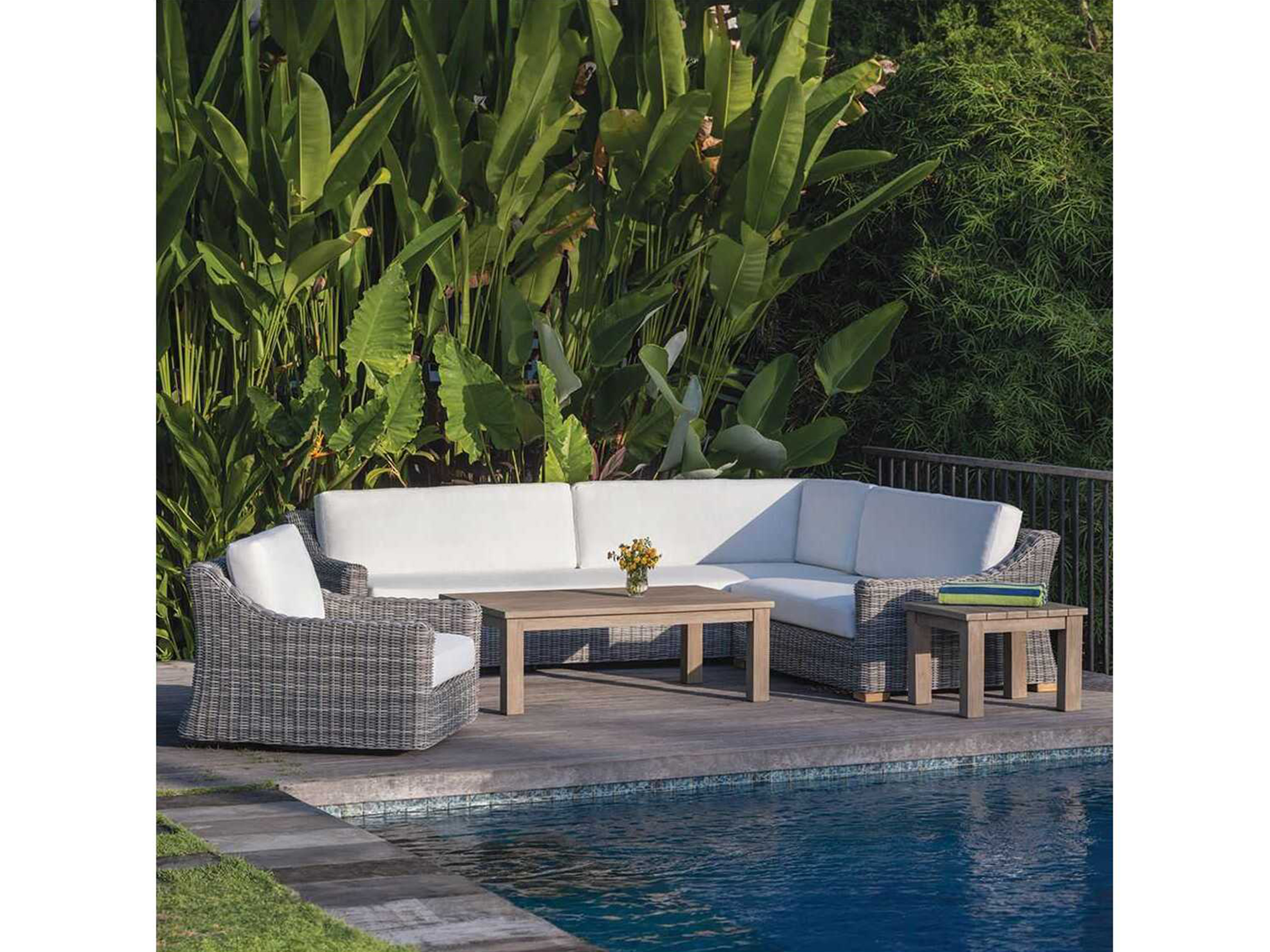 Kingsley Bate Tortola Wicker Cushion Swivel Lounge Chair | KBTO30SC