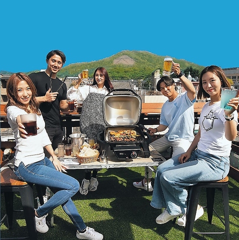 【ジャンカラ×屋上の新業態】ご家族やご友人と！開放的な屋上でワイワイBBQ＆鍋