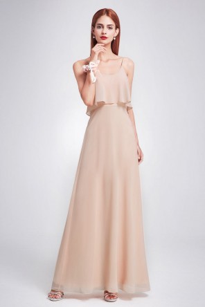 Robe demoiselle d'honneur simple champagne clair pour mariage