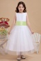 Robe mariage enfant blanche en tulle à noeud papillon