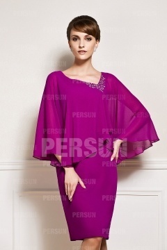 Robe courte genoux en fuchsia pour cocktail