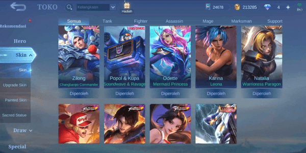 Buy Account LEGEND SABER KOF PAQUITO MASHA VALIR ASPIRANTS FANNY ...