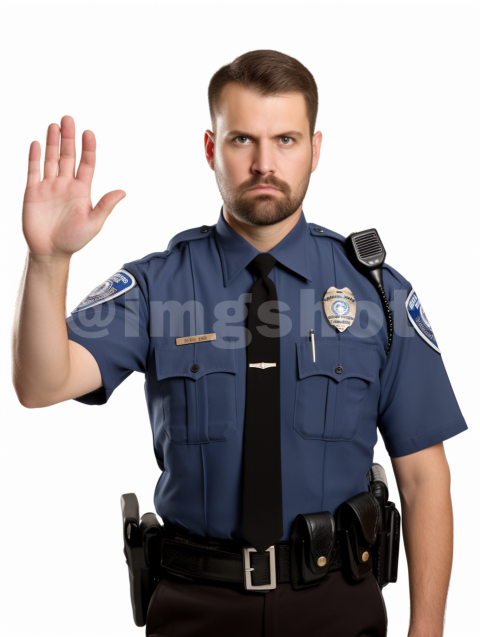 Police officer is making a stop hand gesture - Photo #933 - imgshot ...