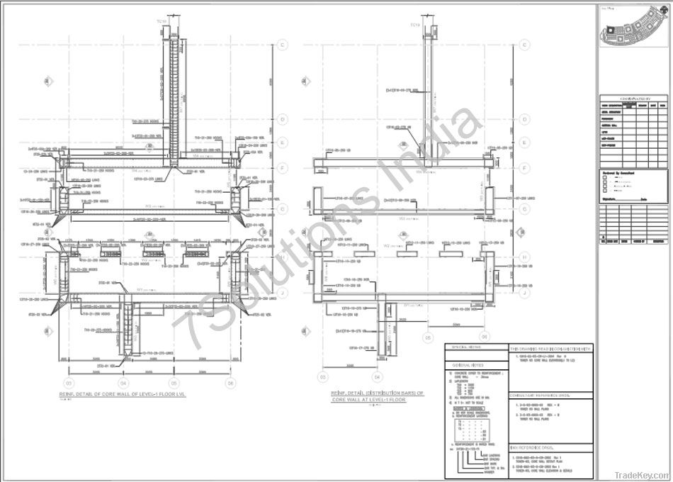 Rebar Detailing Services, Concrete Steel Rebar Detailing Drawings