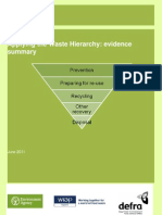 DEFRA Applying The Waste Hierarchy - Evidence Summary 2011