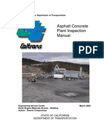 Asphalt Concrete Plant Inspection Manual: State of California, Department of Transportation