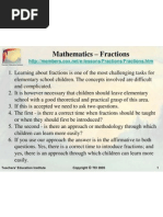 Mathematics - Fractions: Teachers' Education Institute TEI 2005 1