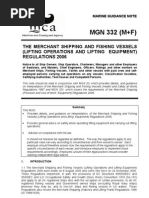 MGN 332 (M+F) : The Merchant Shipping and Fishing Vessels (Lifting Operations and Lifting Equipment) Regulations 2006