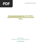 Transcending Ecofeminism, Alice Walker, Spiritual Ecowomanism, and Environmental Ethics