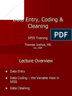 Data Entry, Coding & Cleaning: SPSS Training