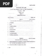 Osmania University LLB Question Papers - Semester I