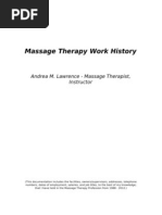 Massage Therapy Work History For Andrea Lawrence