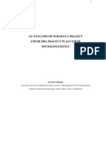 An Analysis of Surabaya Dialect and Blora Dialect in Javanese Sociolinguistics