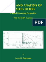 Design and Analysis of Analog Filters