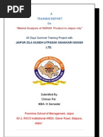 "Market Analysis of SARAS Product in Jaipur City": 45 Days Summer Training Project With